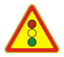 Дорожный знак - 1.8 Светофорное регулирование (временный)