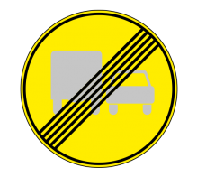 Дорожный знак 3.23 - Конец зоны запрещения обгона грузовым автомобилям (временный)
