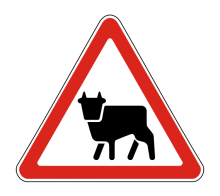Дорожный знак - 1.26 Перегон скота