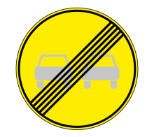 Дорожный знак 3.21 - Конец зоны запрещения обгона (временный)
